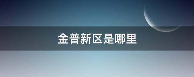 金普新区是哪里