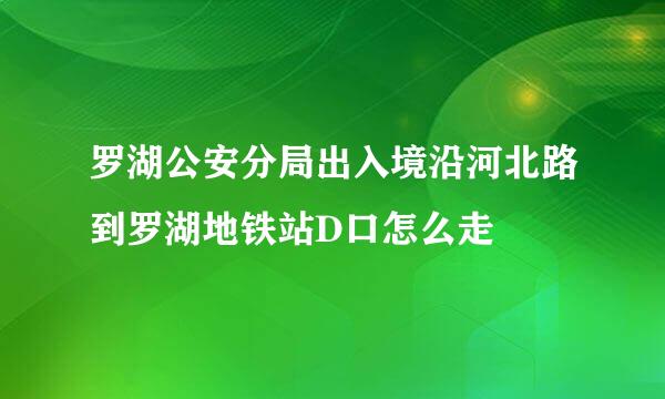 罗湖公安分局出入境沿河北路到罗湖地铁站D口怎么走