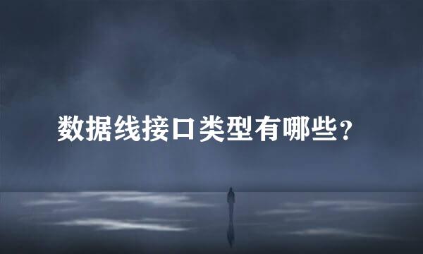 数据线接口类型有哪些？