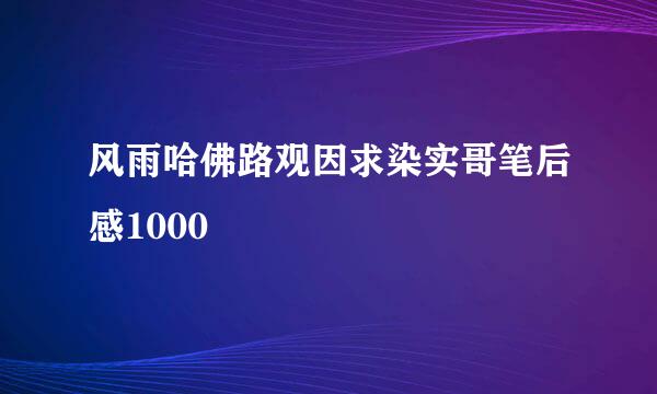风雨哈佛路观因求染实哥笔后感1000