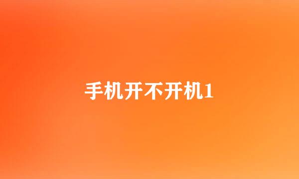 手机开不开机1