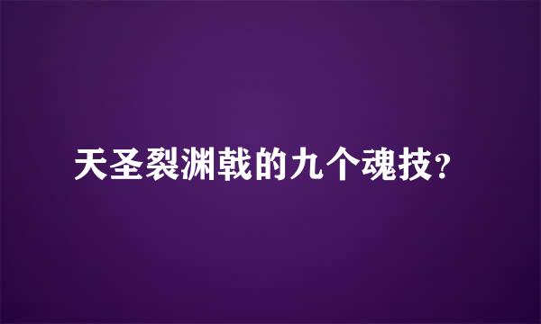 天圣裂渊戟的九个魂技？