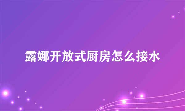 露娜开放式厨房怎么接水