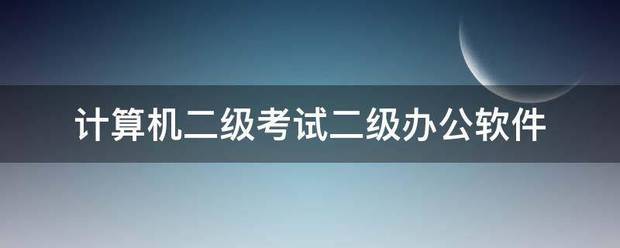 计算机二级考试二级办公软件