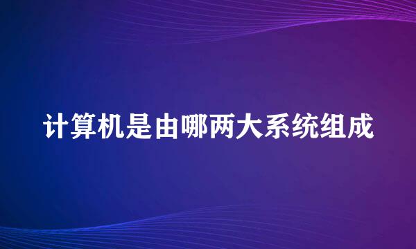 计算机是由哪两大系统组成