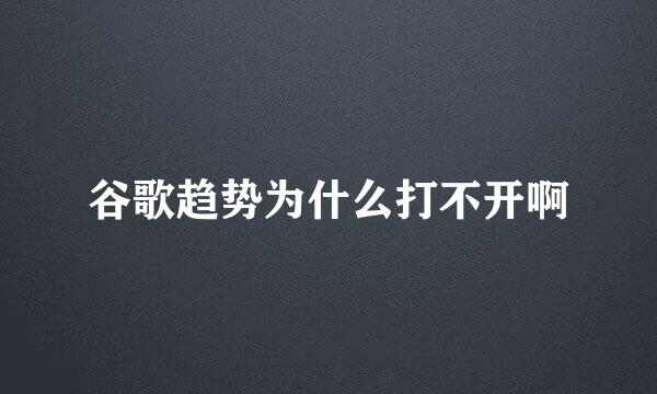 谷歌趋势为什么打不开啊
