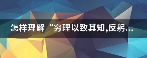 怎样理较技还解“穷理以致其知,反躬以践其实,居敬者所以成始成终也,”