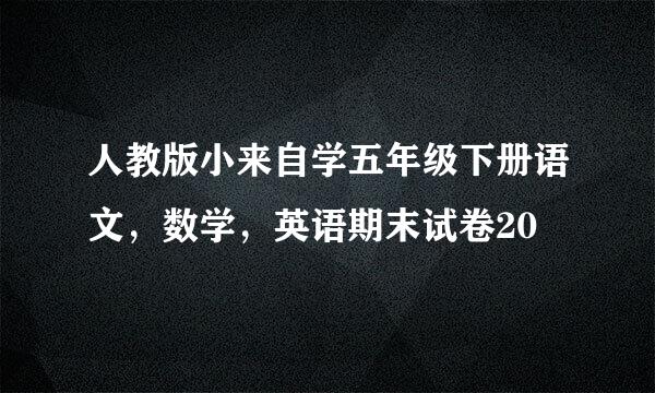 人教版小来自学五年级下册语文，数学，英语期末试卷20