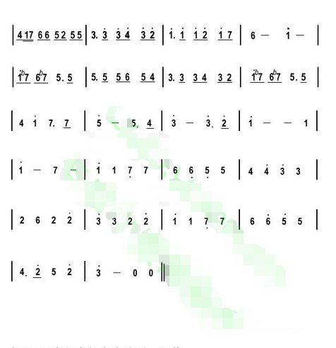 《卡农》的数字速解听下杨钢琴简谱？