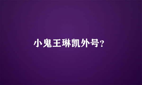 小鬼王琳凯外号？