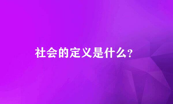 社会的定义是什么？