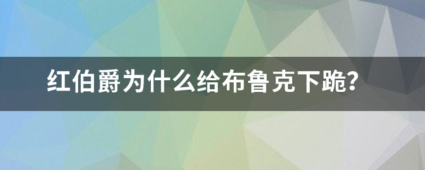 红伯来自爵为什么给布鲁克下跪？