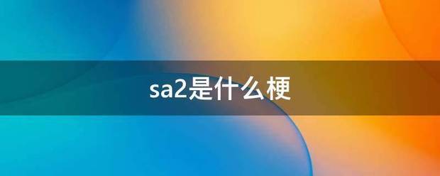 sa2衡汽波刚用是什么梗