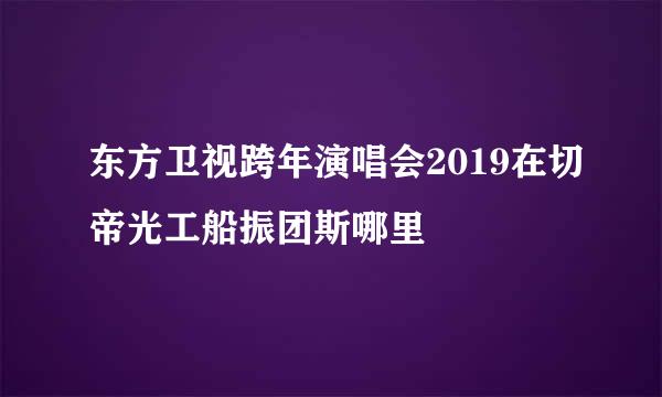 东方卫视跨年演唱会2019在切帝光工船振团斯哪里