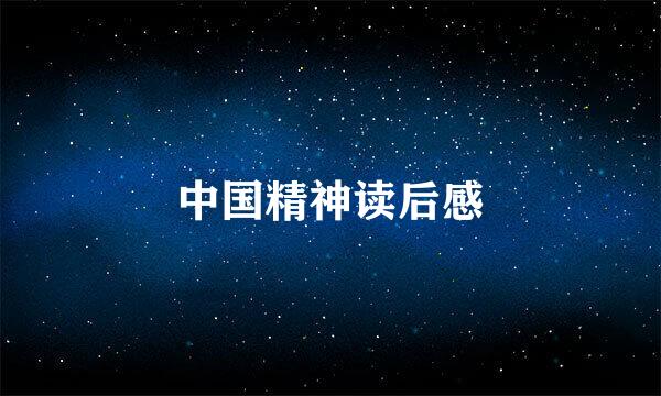 中国精神读后感