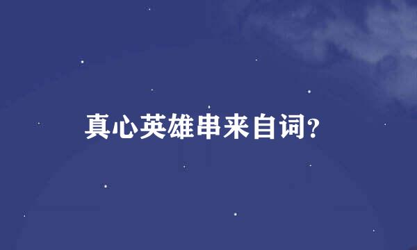 真心英雄串来自词？