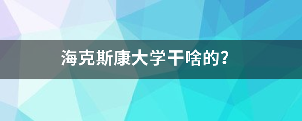海克斯康大学干也段啥的？