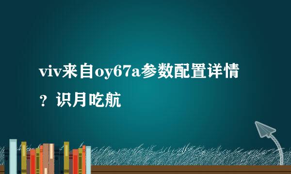 viv来自oy67a参数配置详情？识月吃航