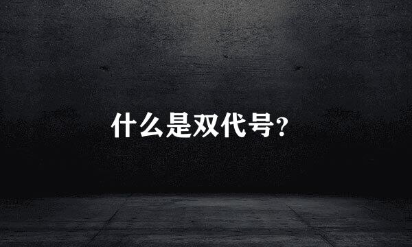 什么是双代号？