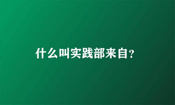 什么叫实践部来自？