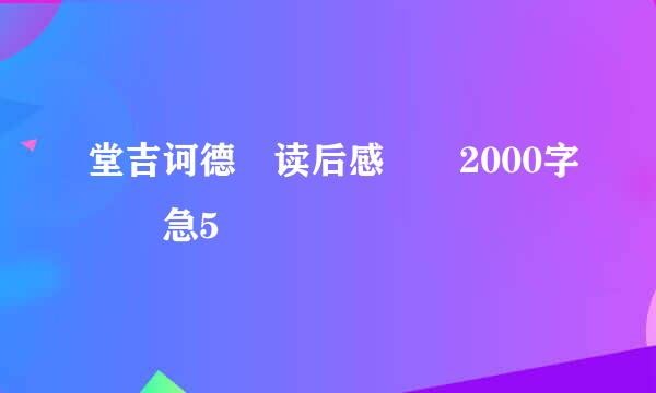 堂吉诃德 读后感  2000字  急5