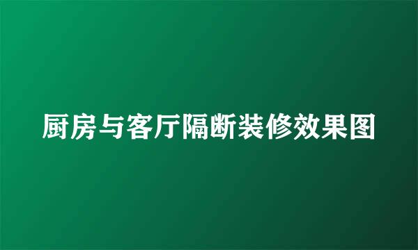 厨房与客厅隔断装修效果图