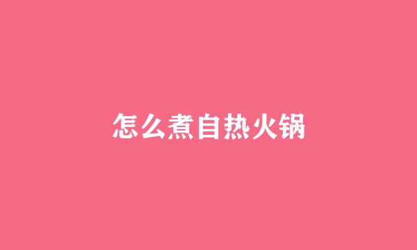 怎么煮自热火锅