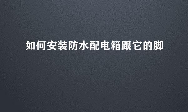 如何安装防水配电箱跟它的脚