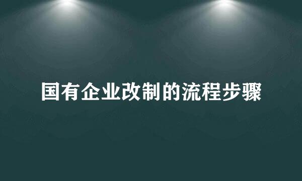 国有企业改制的流程步骤