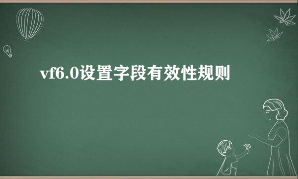 vf6.0设置字段有效性规则