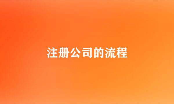注册公司的流程