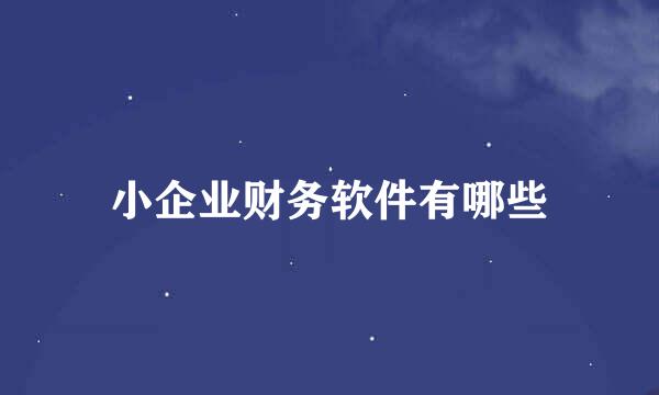 小企业财务软件有哪些