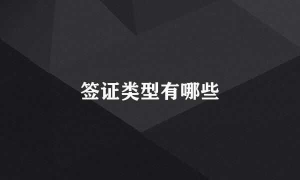 签证类型有哪些