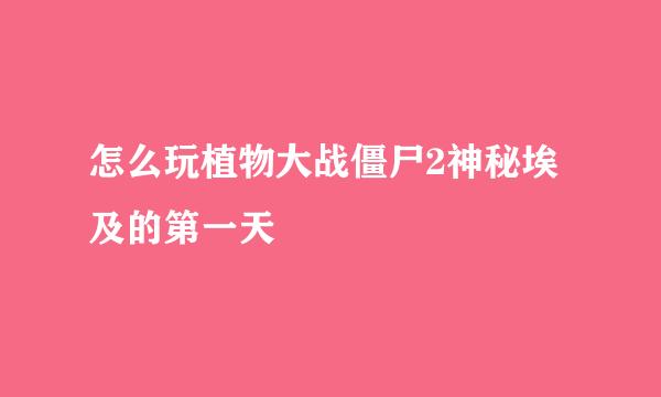 怎么玩植物大战僵尸2神秘埃及的第一天