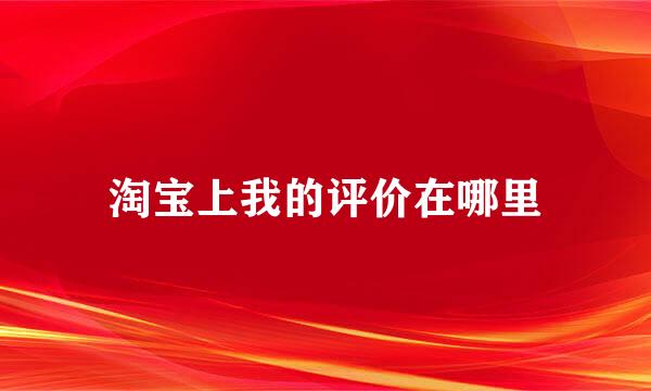 淘宝上我的评价在哪里