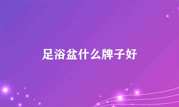 足浴盆什么牌子好