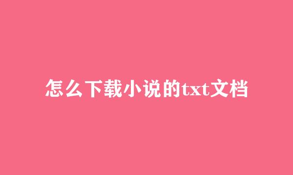 怎么下载小说的txt文档