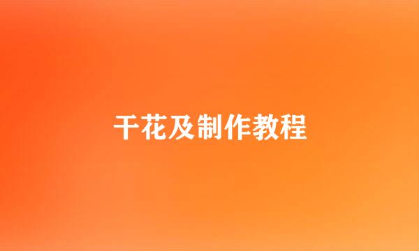 干花及制作教程