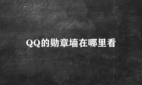 QQ的勋章墙在哪里看