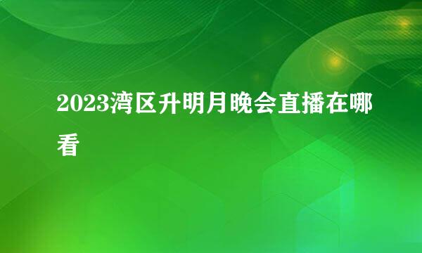2023湾区升明月晚会直播在哪看