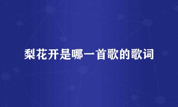 梨花开是哪一首歌的歌词