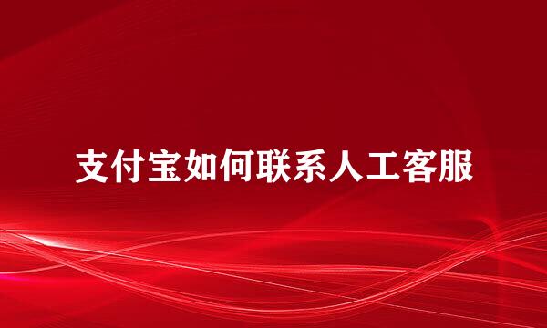 支付宝如何联系人工客服