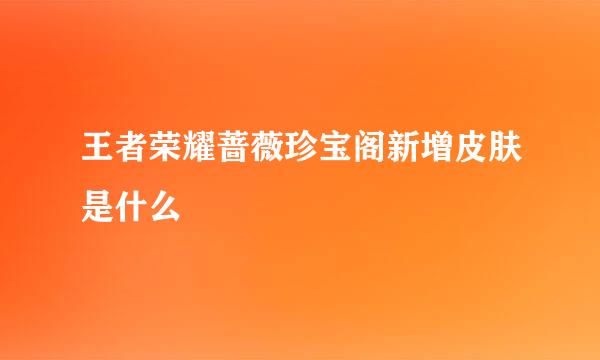 王者荣耀蔷薇珍宝阁新增皮肤是什么