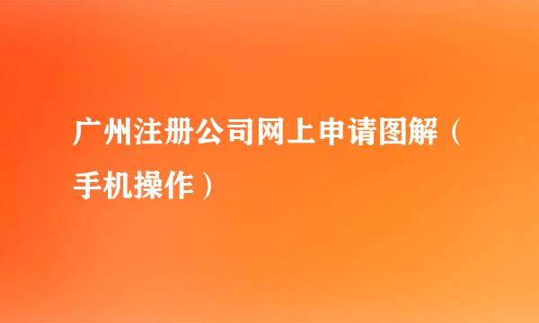 广州注册公司网上申请图解（手机操作）
