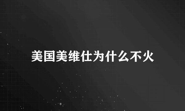 美国美维仕为什么不火