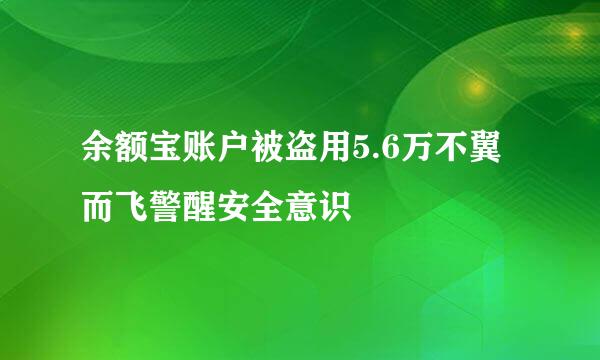 余额宝账户被盗用5.6万不翼而飞警醒安全意识