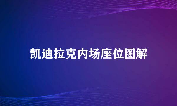 凯迪拉克内场座位图解