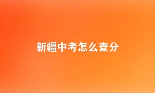 新疆中考怎么查分