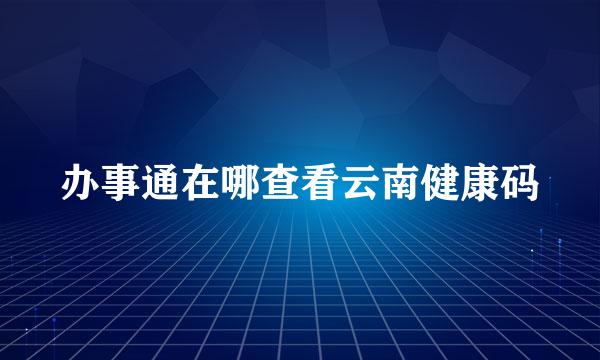 办事通在哪查看云南健康码