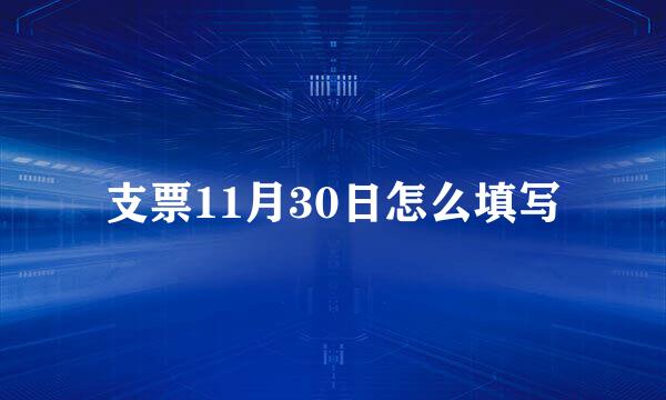 支票11月30日怎么填写